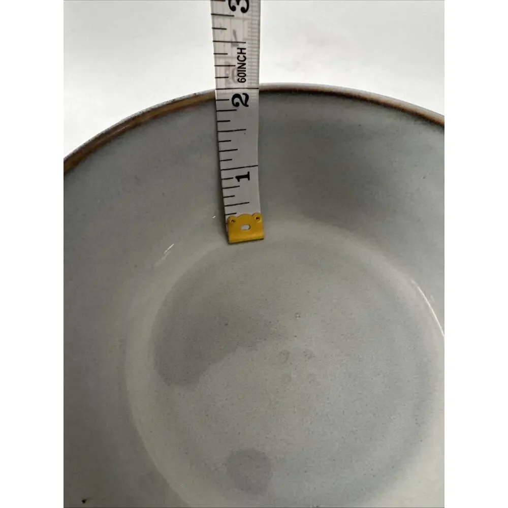 Set of 4 IKEA Gladelig Bowls Salad Cereal MCM Speckled Brown Trim